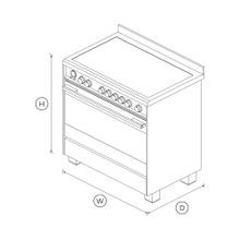 Stainless Steel Freestanding Cooker, Induction, 90cm, 5 Zones with SmartZone, Self-cleaning gallery detail image