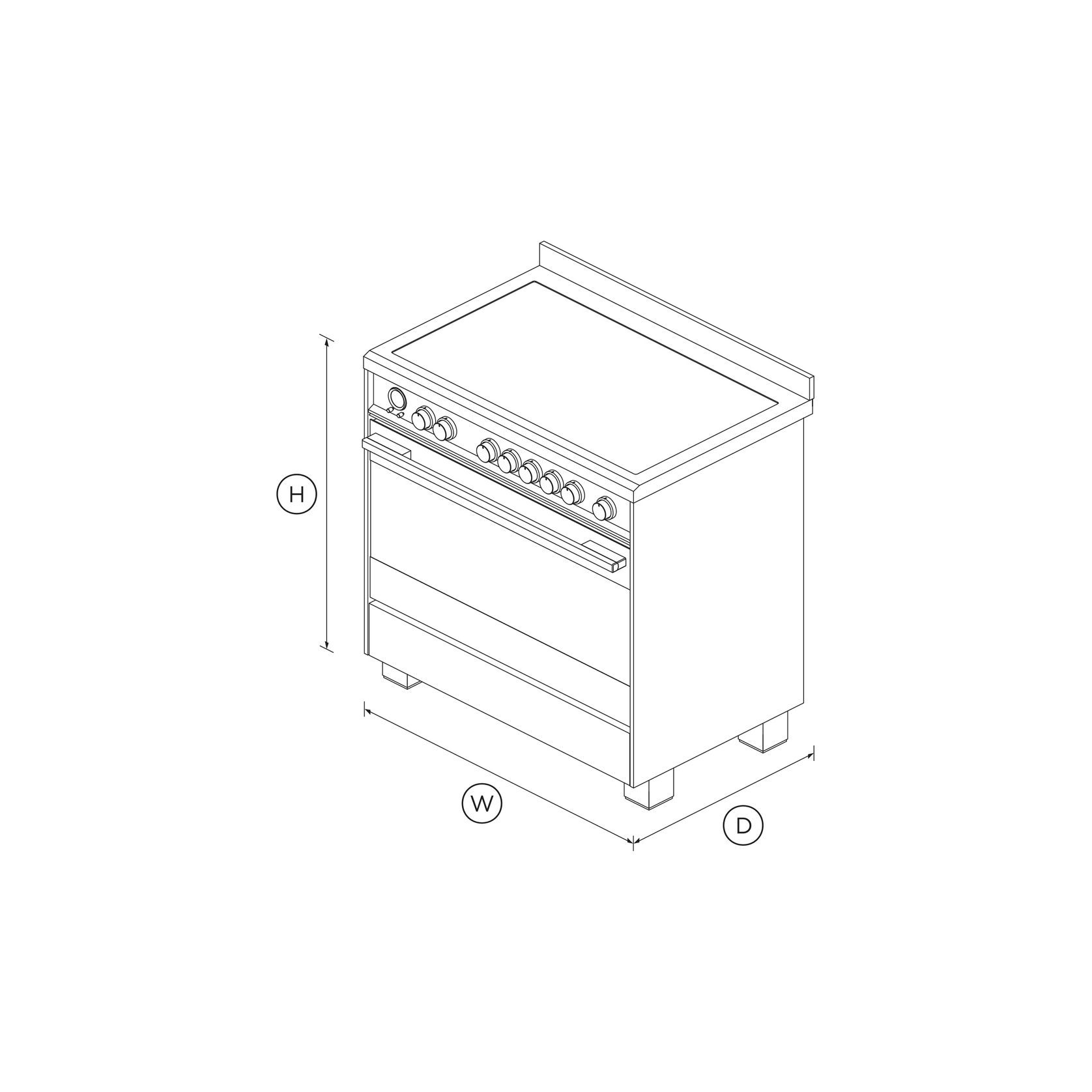 Stainless Steel Freestanding Cooker, Induction, 90cm, 5 Zones with SmartZone, Self-cleaning gallery detail image