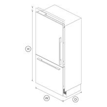 Integrated Refrigerator Freezer, 90.6cm, Ice, Left Hinge gallery detail image