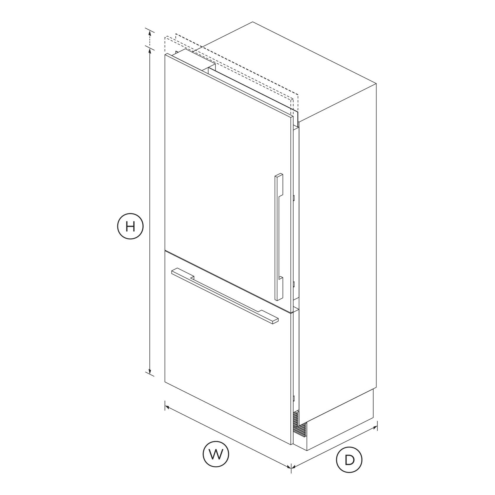 Integrated Refrigerator Freezer, 90.6cm, Ice, Left Hinge gallery detail image
