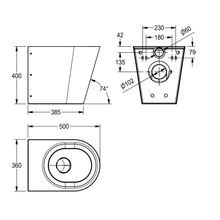 KWC STAINLESS FLOOR MOUNTED WC c/w PRESS-FIT BRACKET gallery detail image