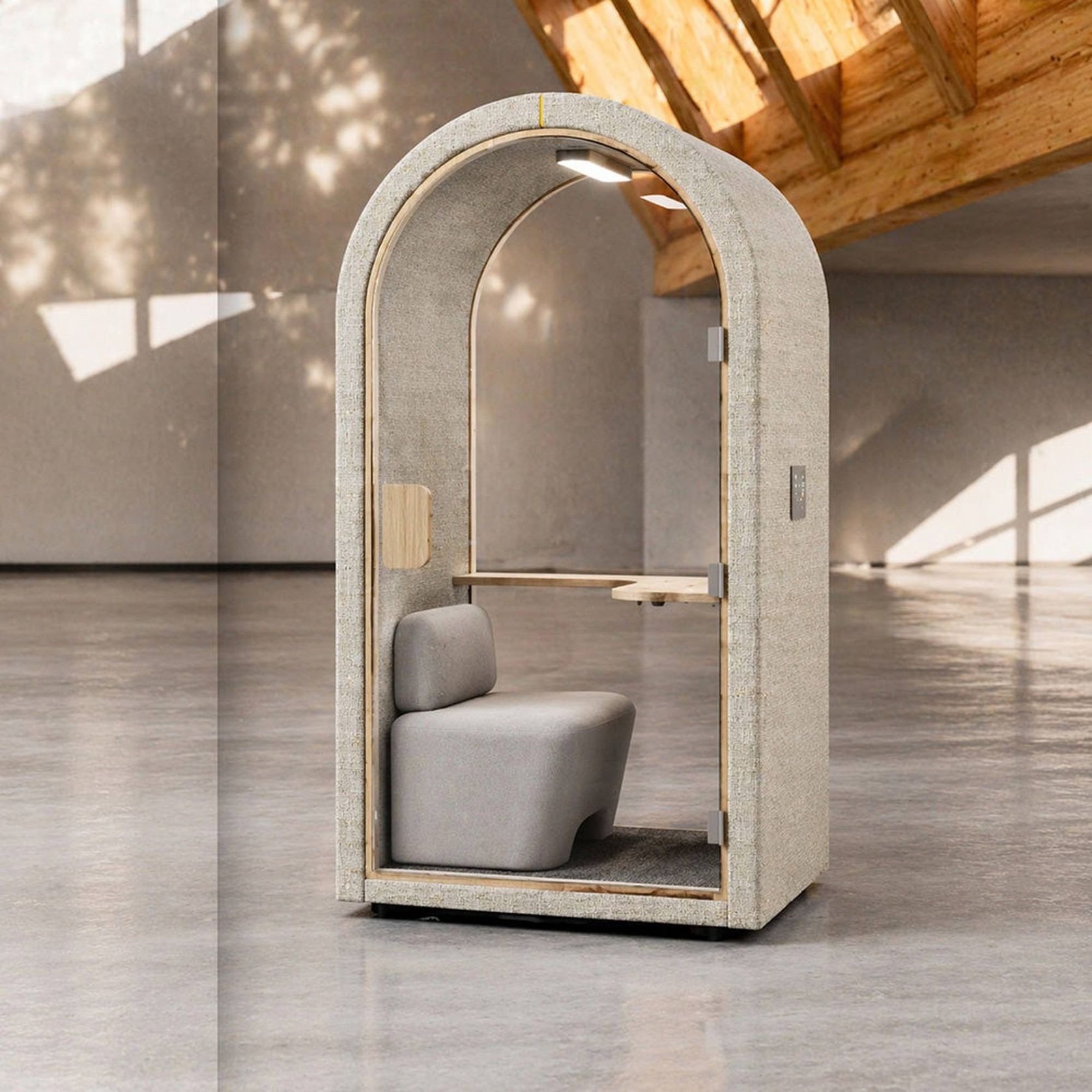 DUKE Single Seater Acoustic Office Silent Booth Pod - Beige gallery detail image