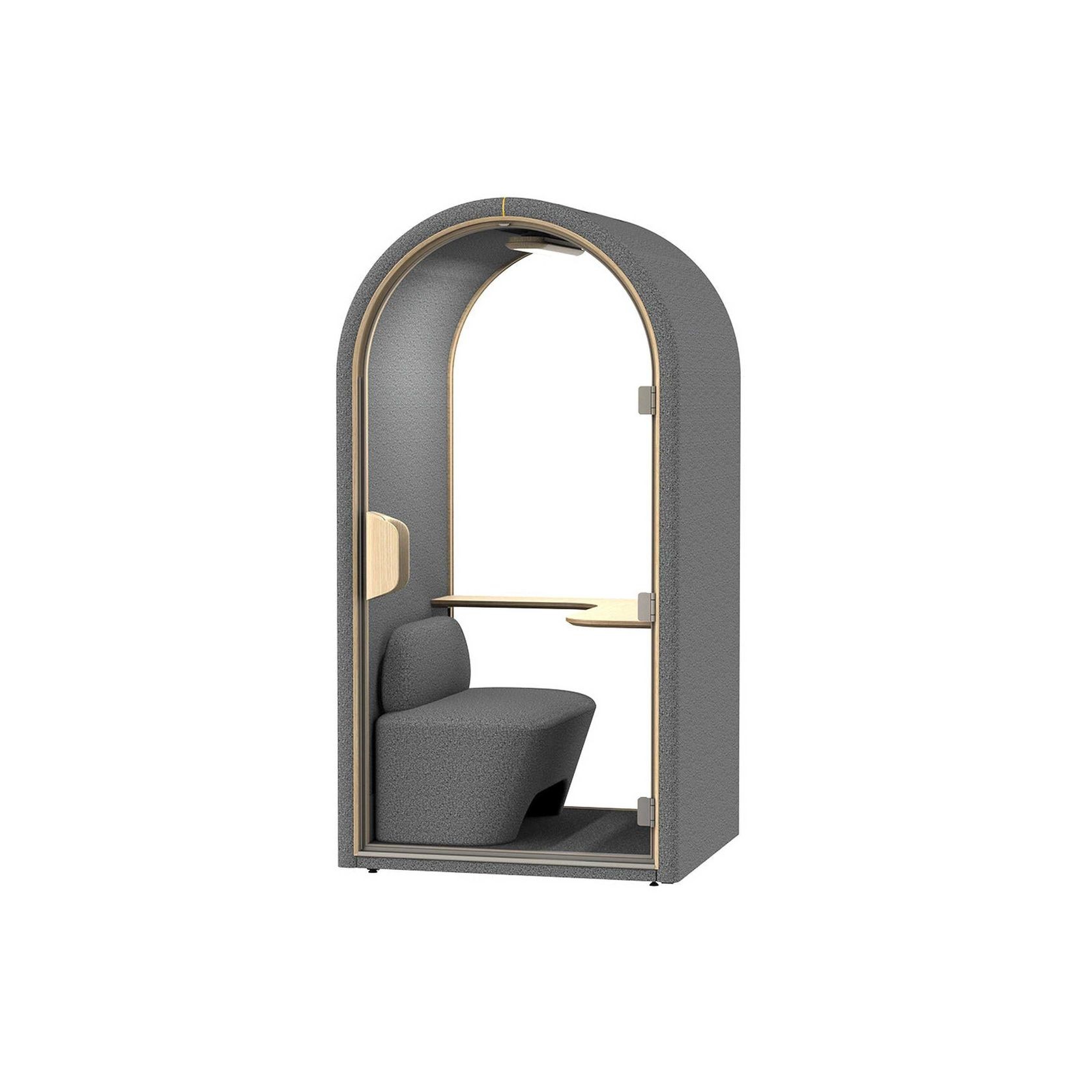 DUKE Single Seater Acoustic Office Silent Booth Pod - Charcoal gallery detail image