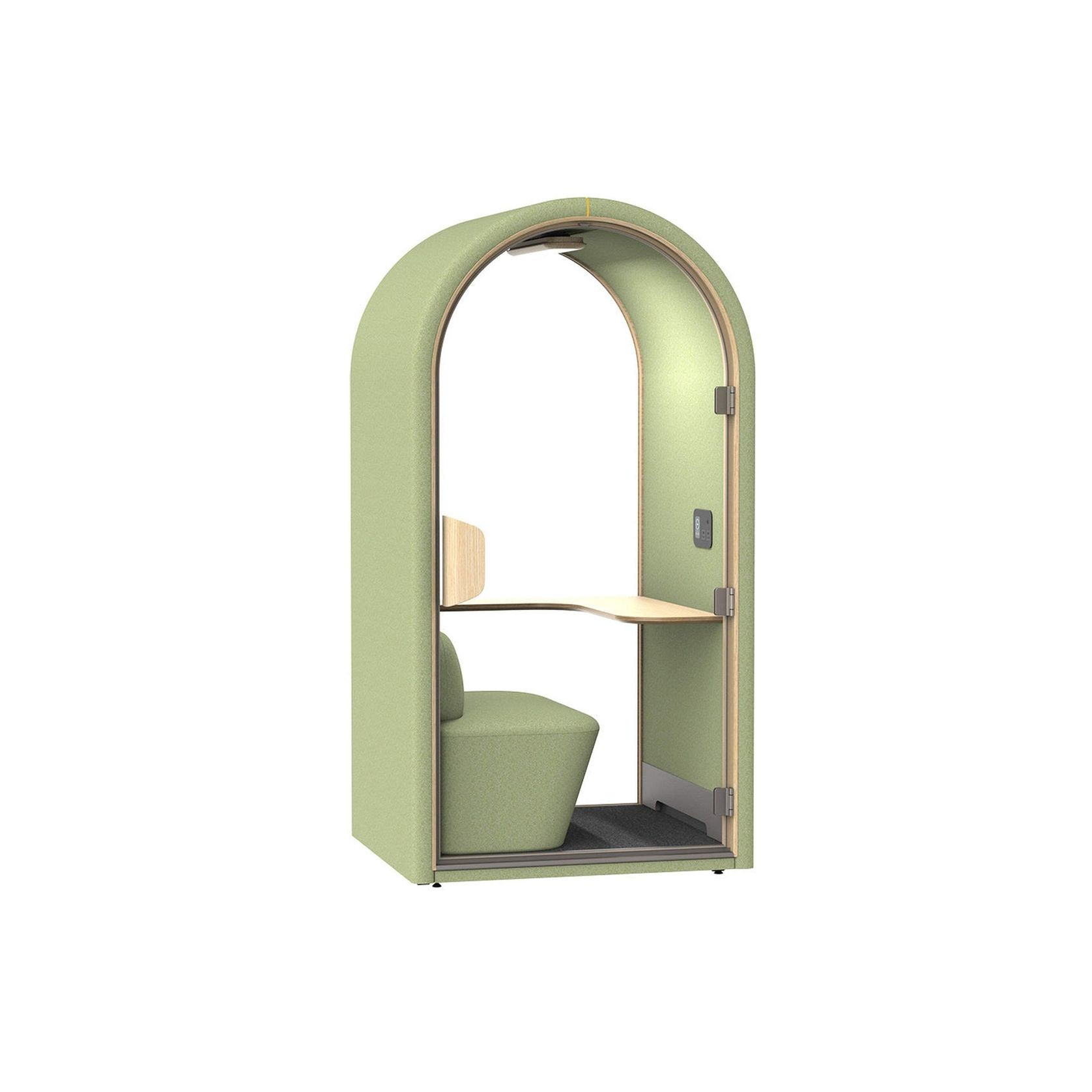 DUKE Single Seater Acoustic Office Silent Booth Pod - Green gallery detail image