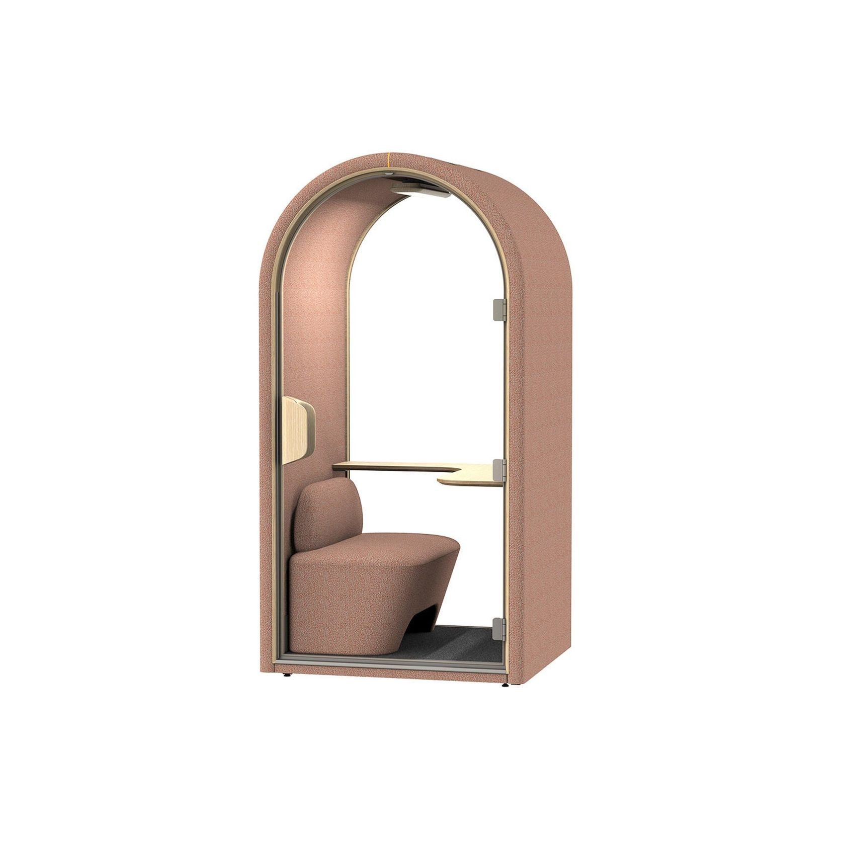 DUKE Single Seater Acoustic Office Silent Booth Pod - Terracotta gallery detail image