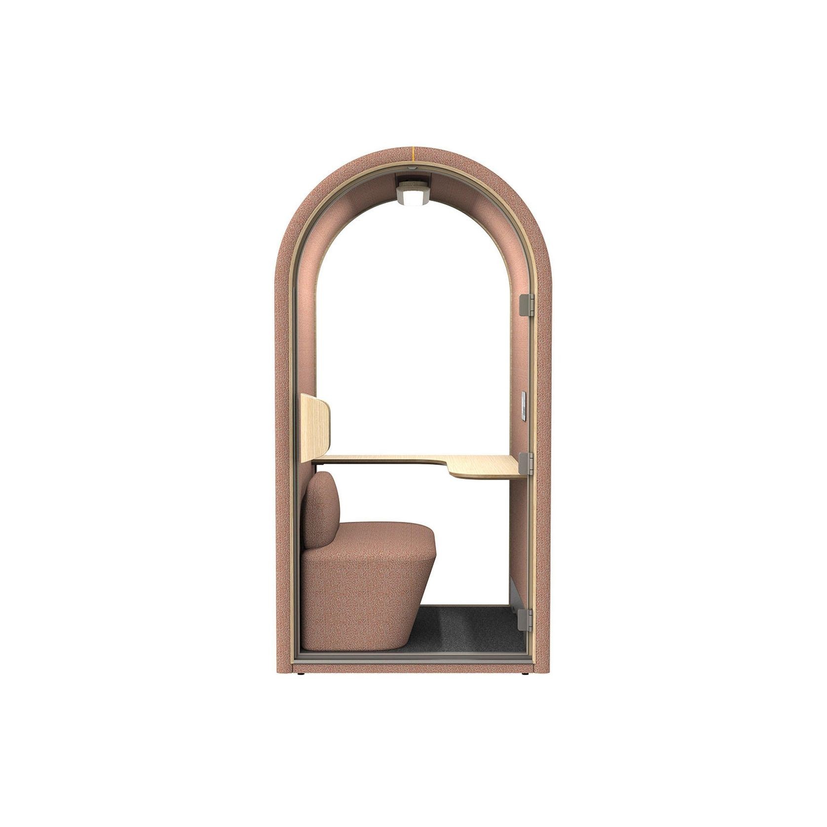 DUKE Single Seater Acoustic Office Silent Booth Pod - Terracotta gallery detail image