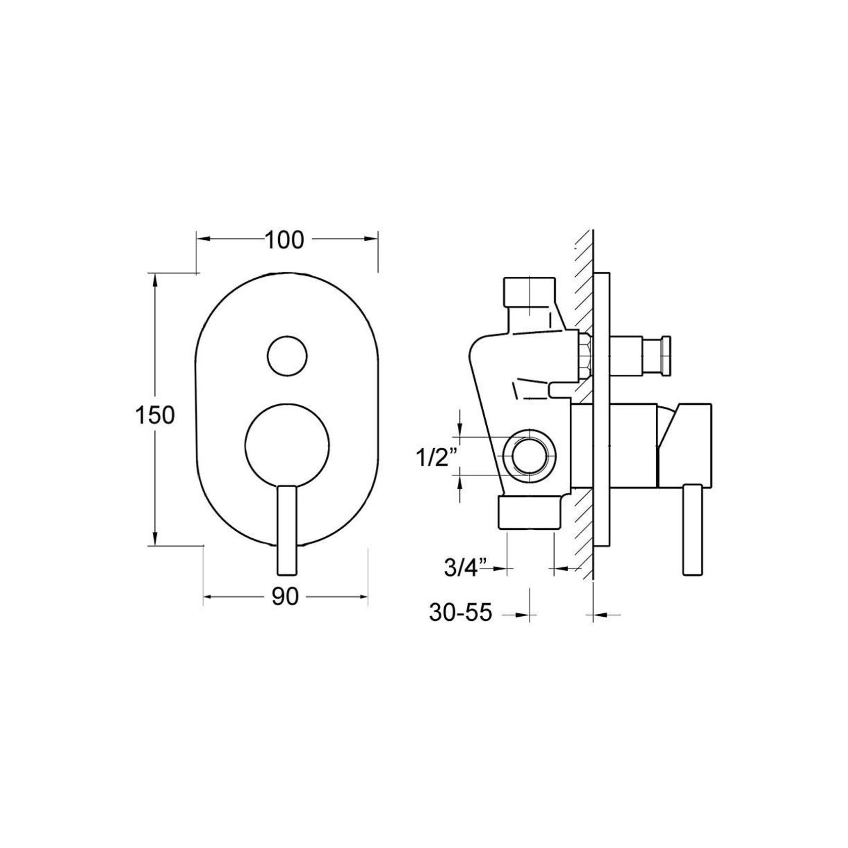 Code Dusk Shower Diverter Mixer - Brushed Copper gallery detail image