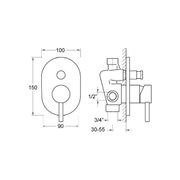 Code Dusk Shower Diverter Mixer - Brushed Copper gallery detail image