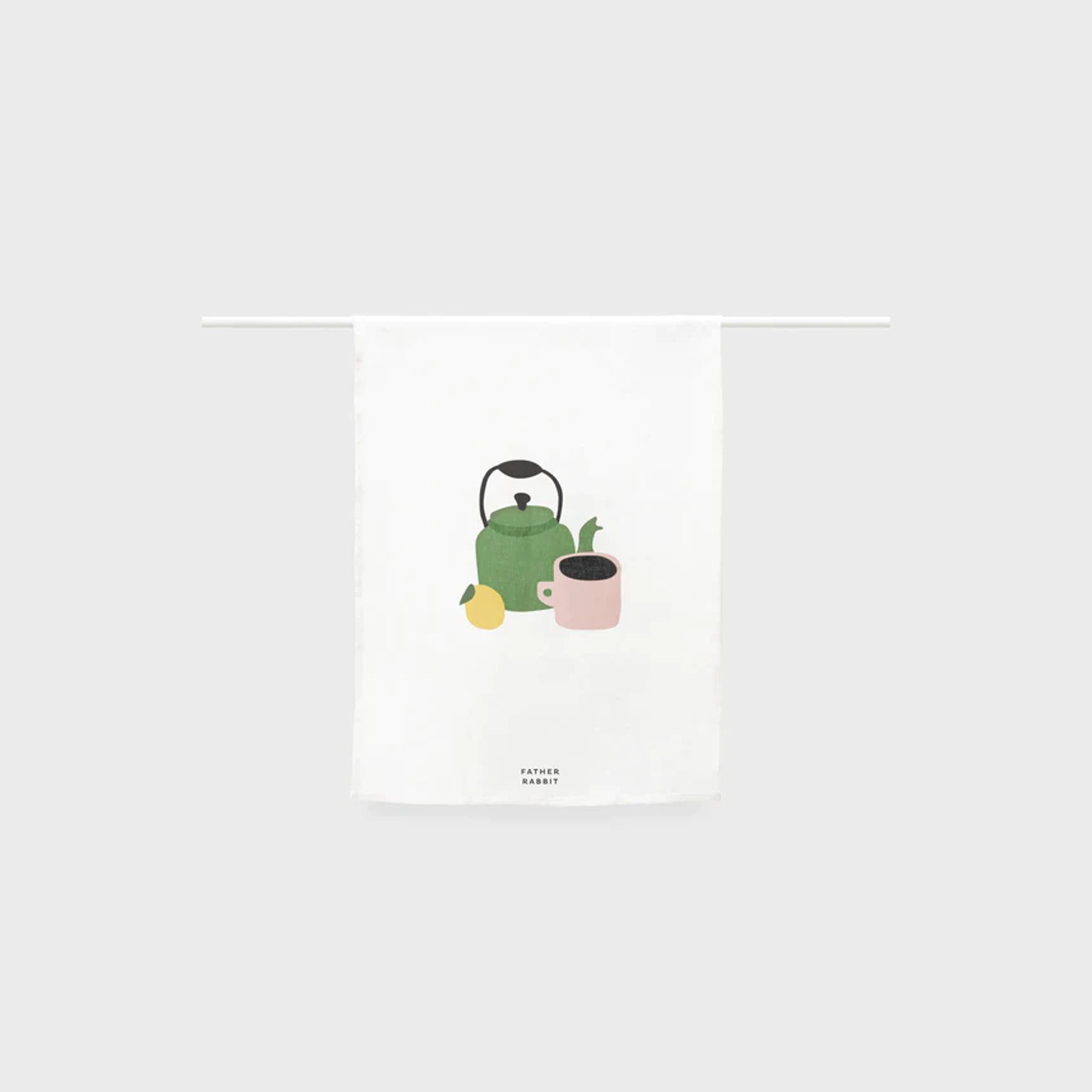Teapot Linen Tea towel by Father Rabbit | 100% Linen gallery detail image