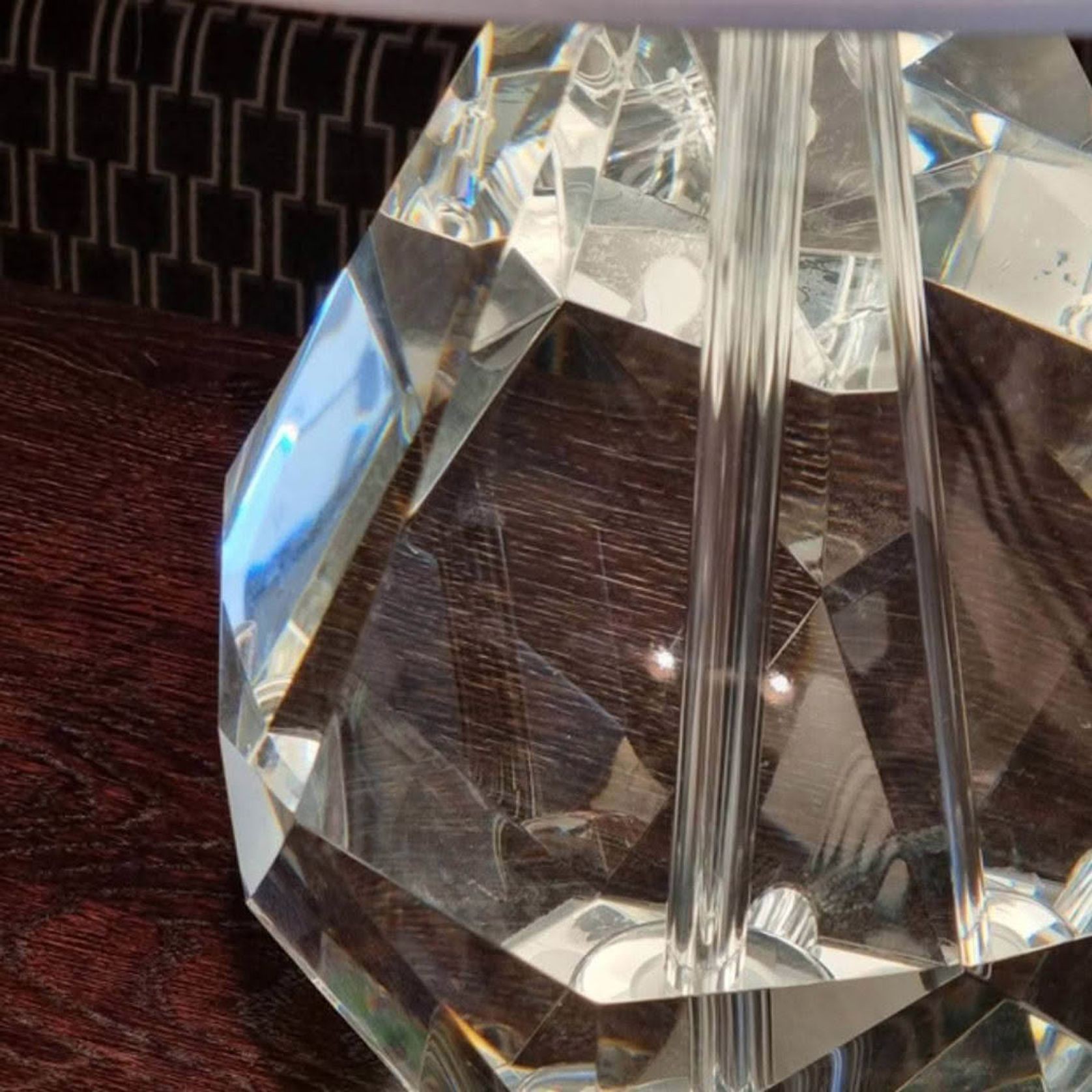 Florence Table Lamp - Crystal With White Shade gallery detail image