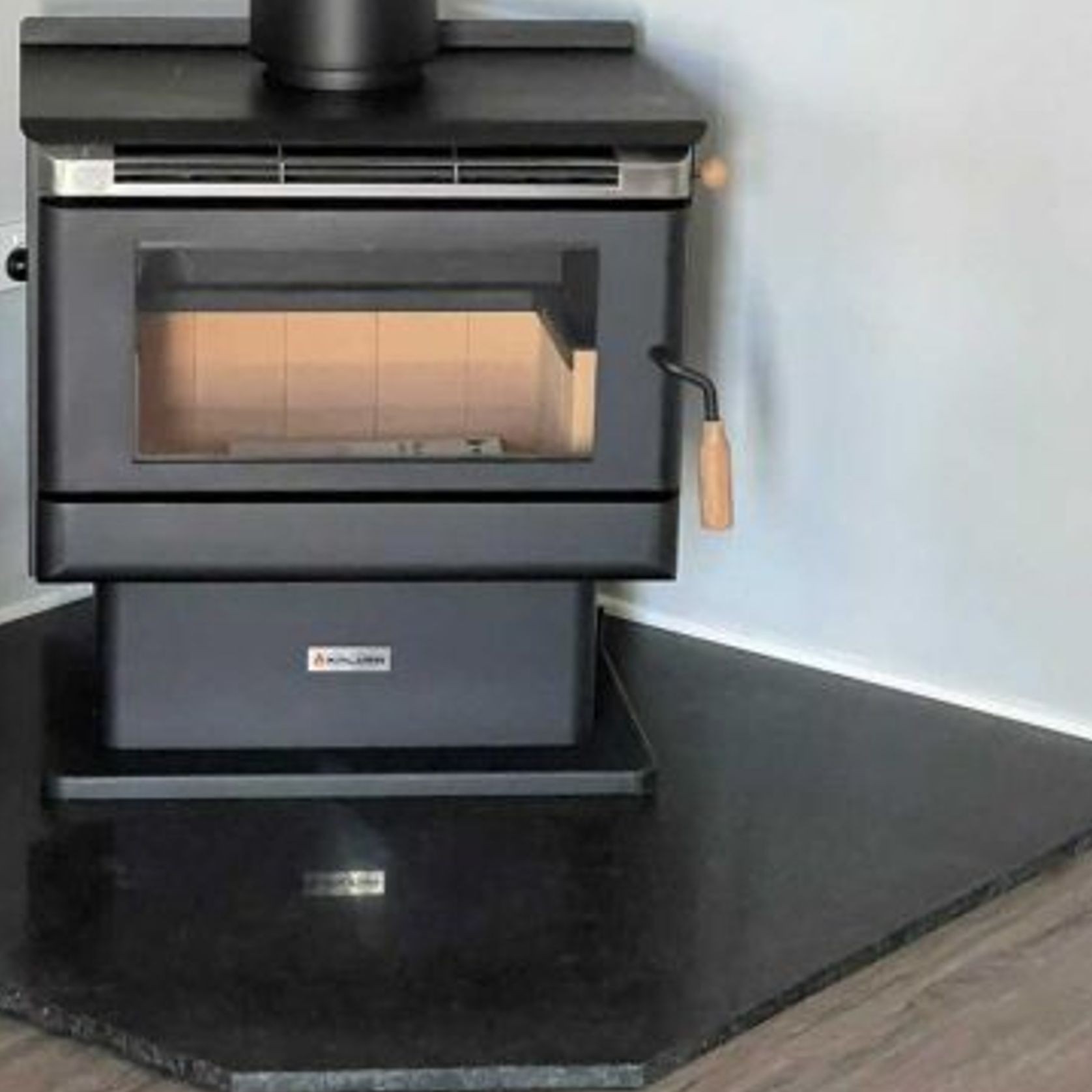Foundry 1250 x 1250 Black Granite Corner Hearth gallery detail image