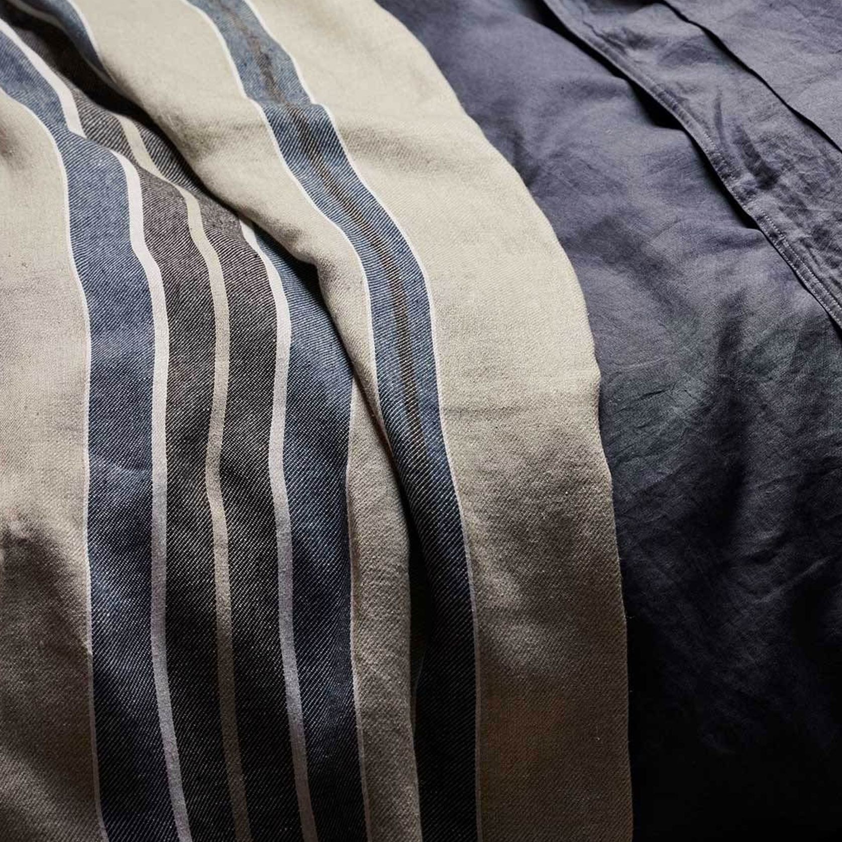 Weave Home European Linen Franco Throw - Denim gallery detail image