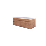 CODE LUX 1500 WALL HUNG 2 DRAWER VANITY WITH SLAB TOP - 5 COLOURS gallery detail image