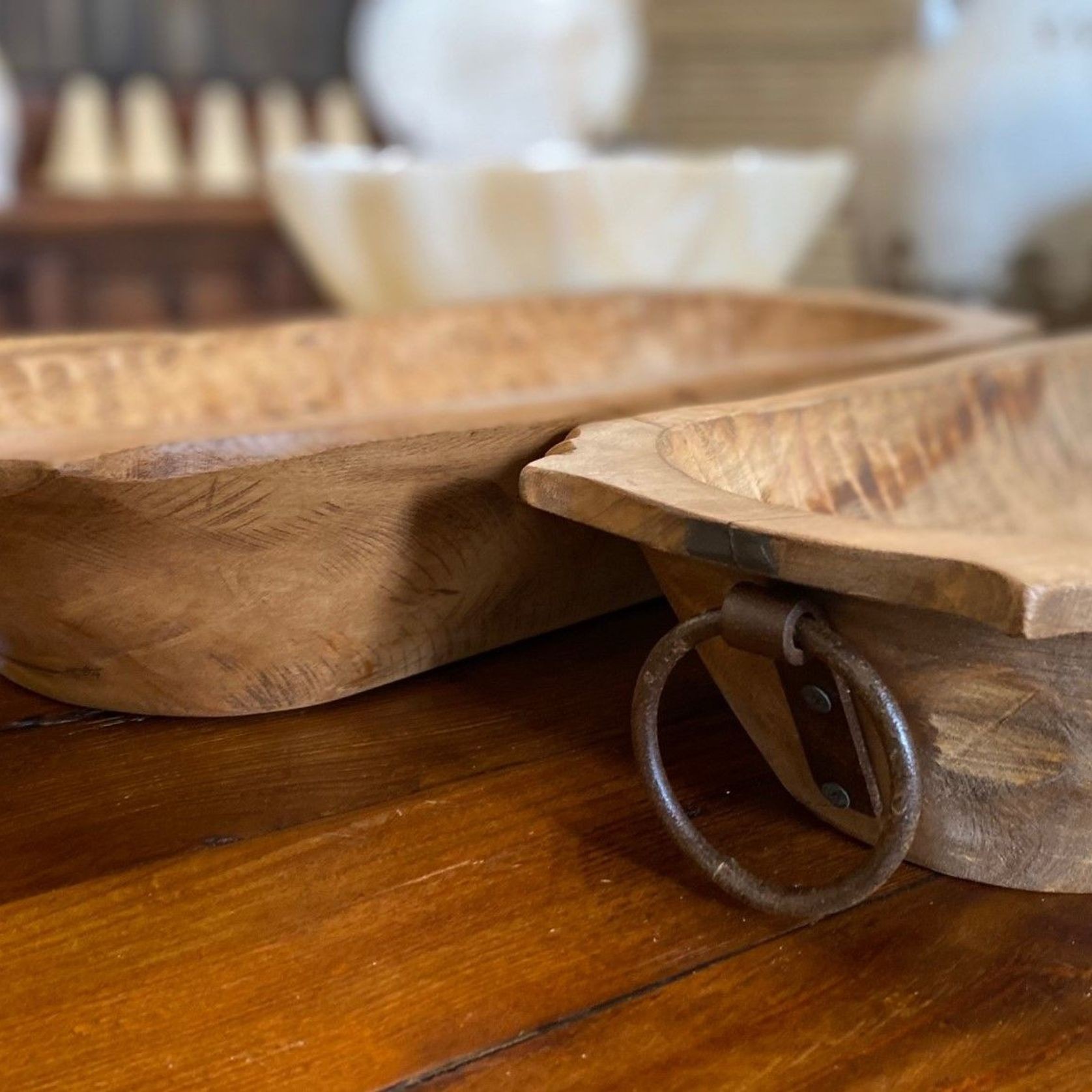 Handmade Batea With Handforged Iron Handles gallery detail image