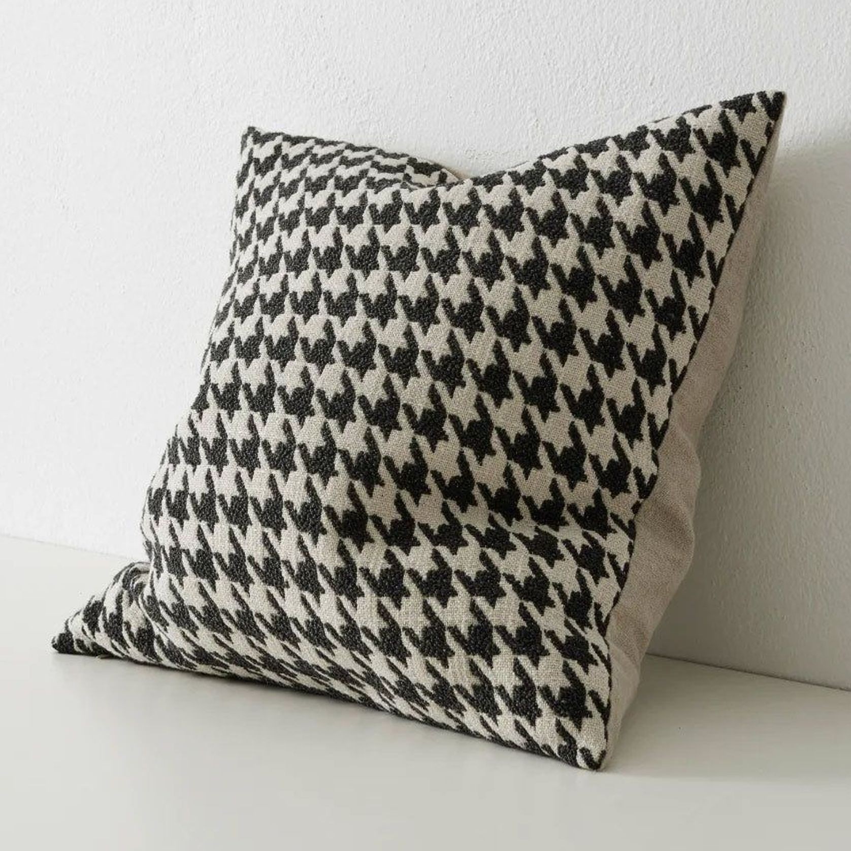 Weave Home Giovanni Cushion - Midnight | Bouclé Houndstooth gallery detail image