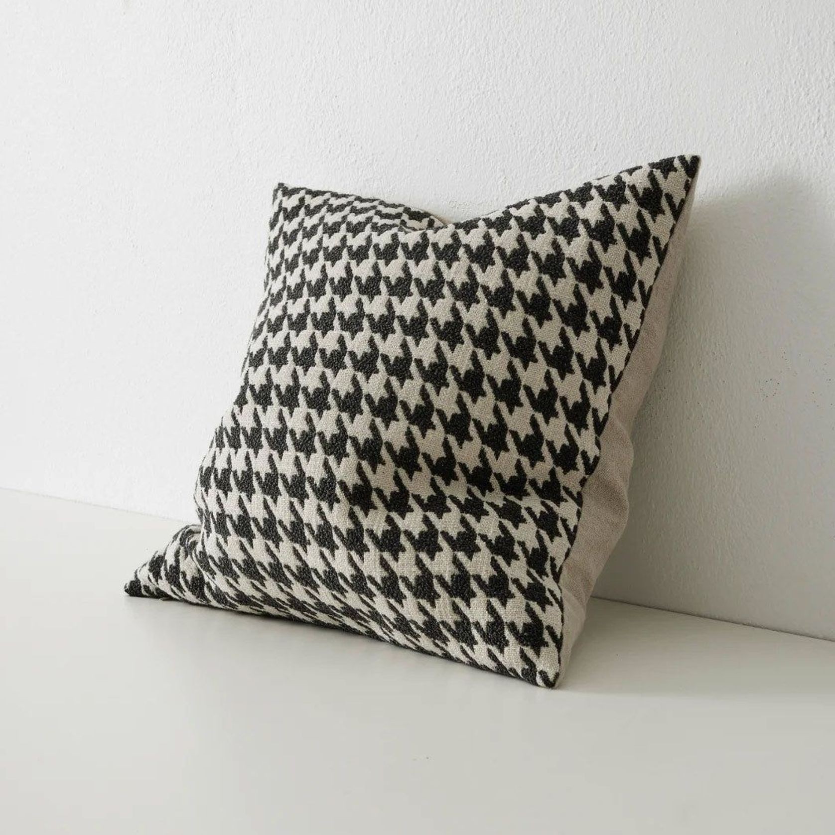 Weave Home Giovanni Cushion - Midnight | Bouclé Houndstooth gallery detail image