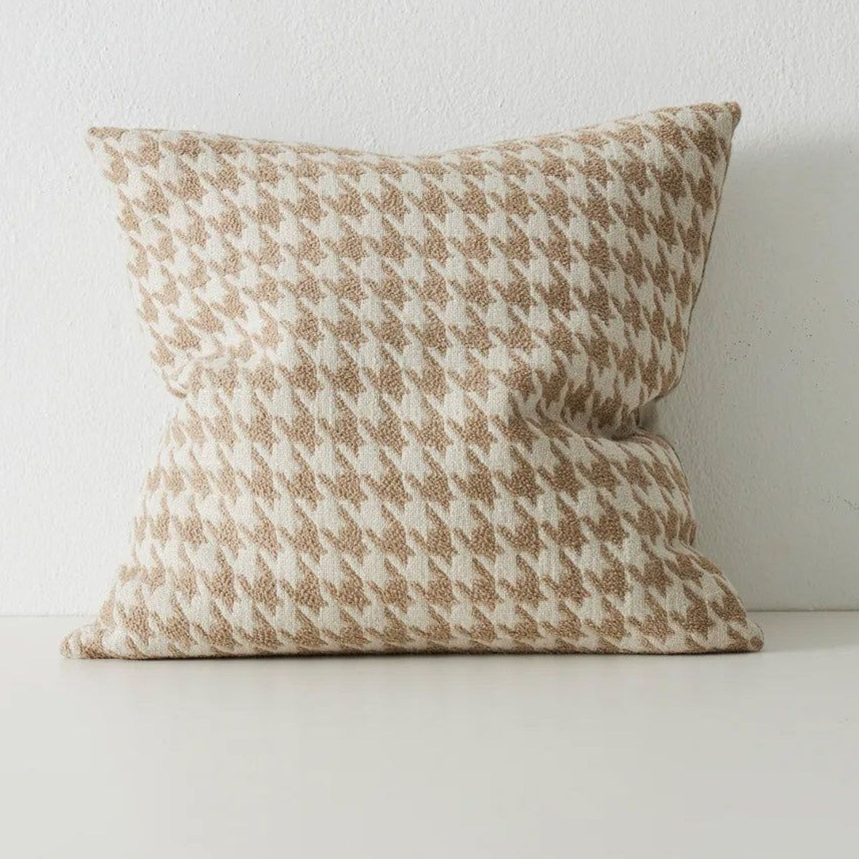 Weave Home Giovanni Cushion - Oatmeal | Bouclé Houndstooth gallery detail image