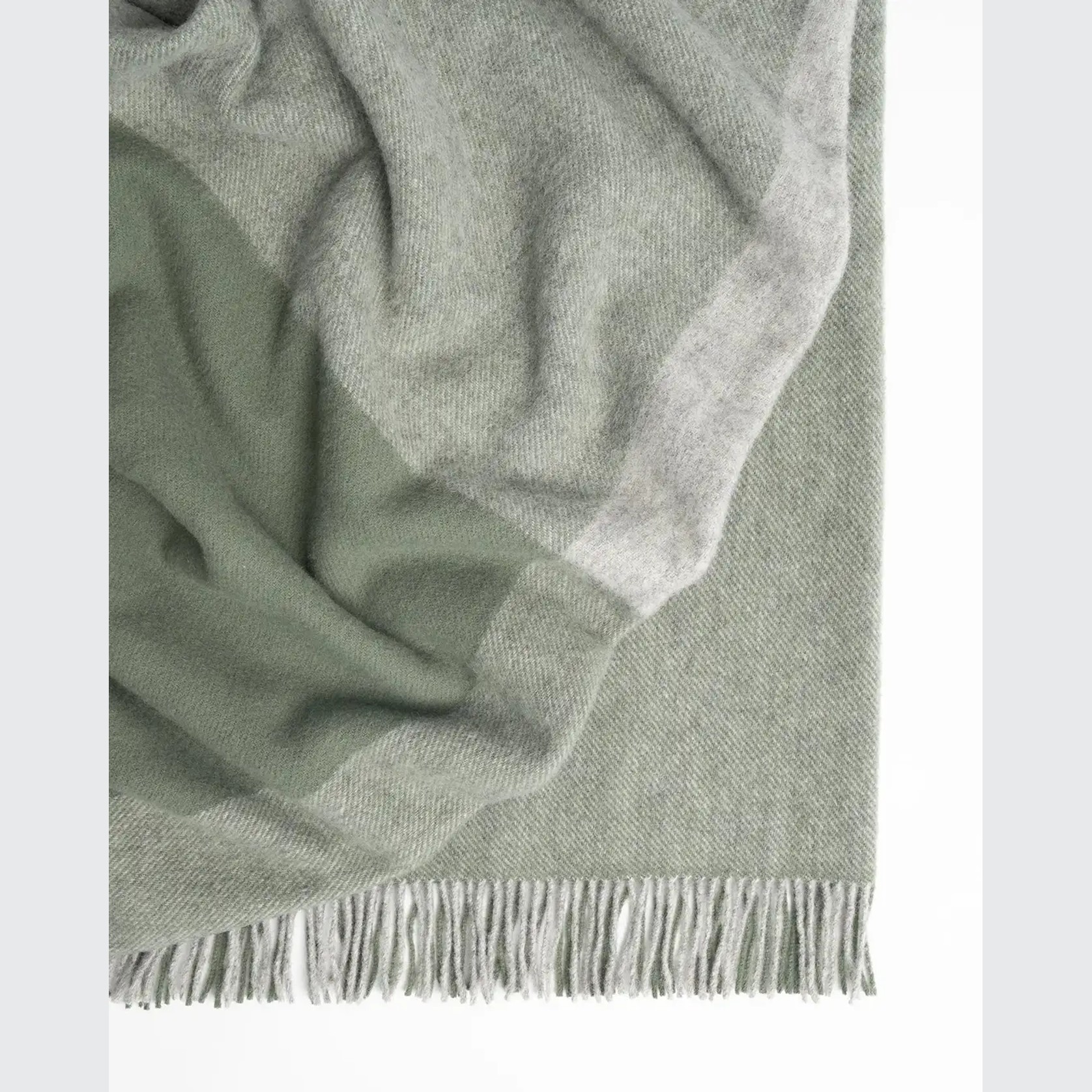 Weave Home Riverton Throw - Aloe | 100% Wool | Large gallery detail image