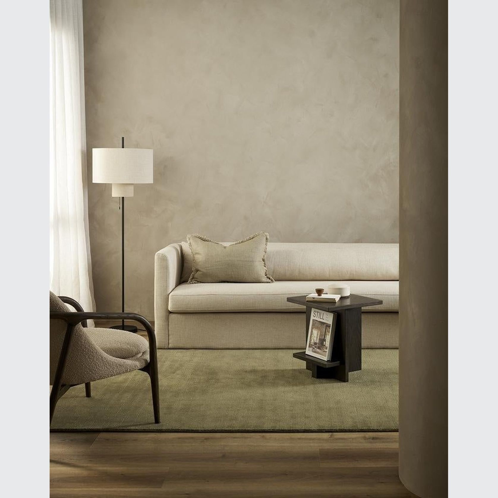 Baya Haywood NZ Wool Floor Rug - Lichen gallery detail image