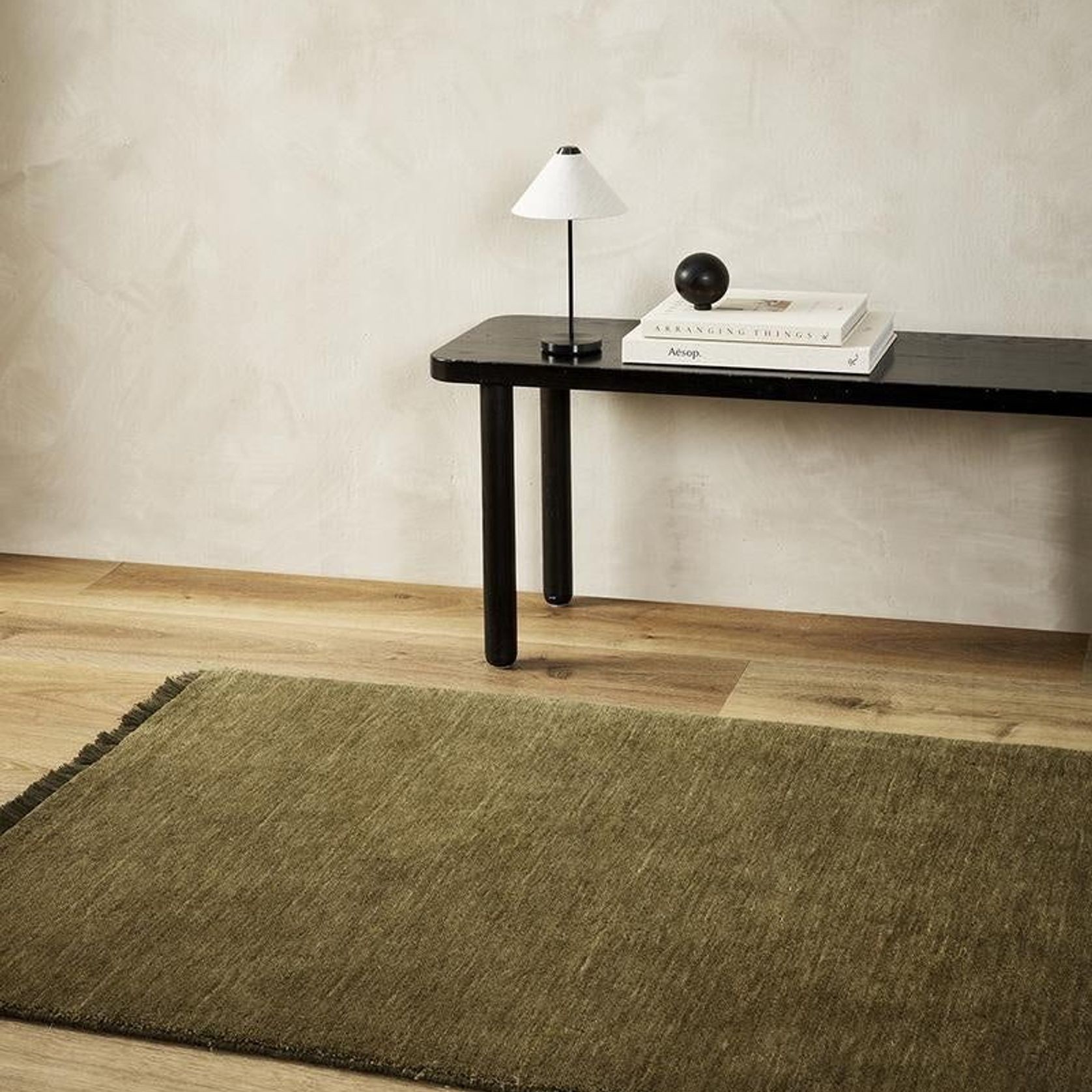 Baya Sandringham 100% NZ Wool Floor Runner Rug - Moss gallery detail image