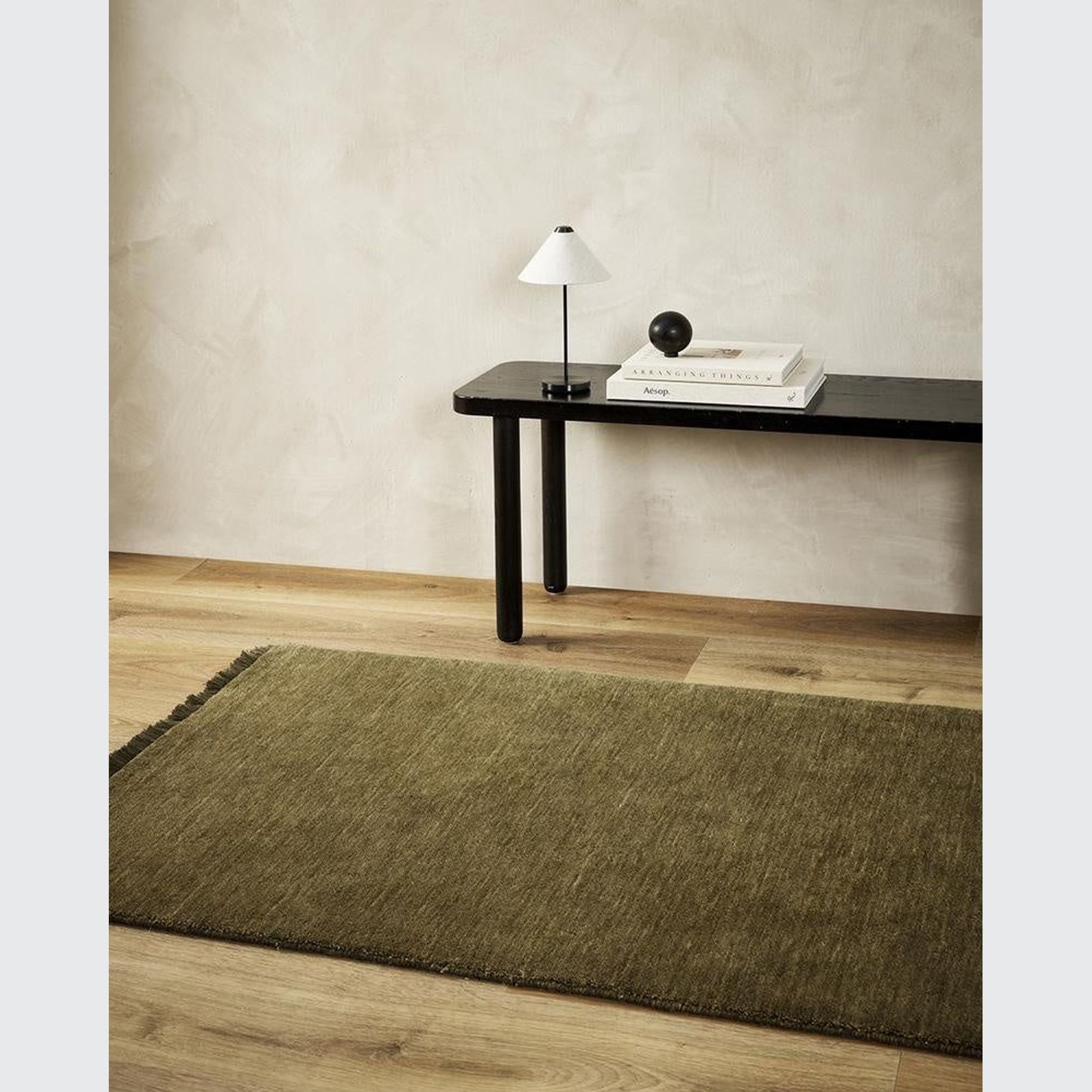 Baya Sandringham 100% NZ Wool Floor Runner Rug - Moss gallery detail image
