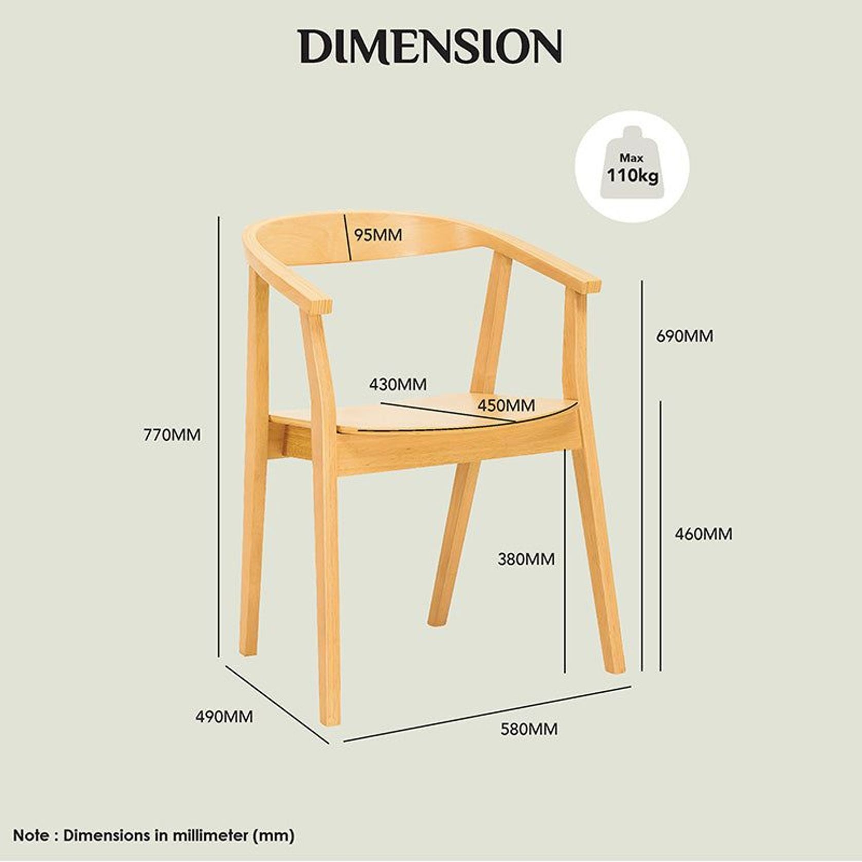 GRETA Dining Chair - Natural gallery detail image