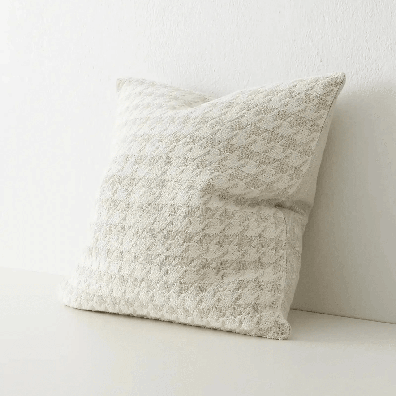 Weave Home Giovanni Cushion - Salt | Bouclé Houndstooth gallery detail image