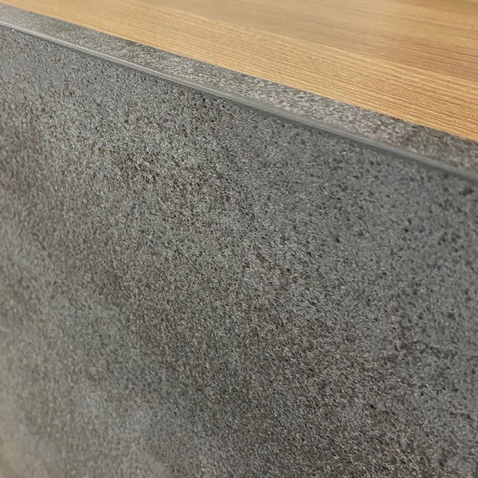 KERAN  Reception Desk 2.44M Left Panel - Acacia & Carbon Grey Colour gallery detail image