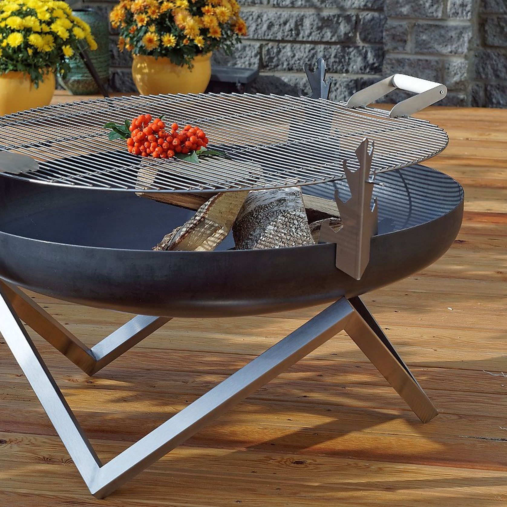 ALFRED RIESS Fire Pit Grill Grates with Handles - Large gallery detail image