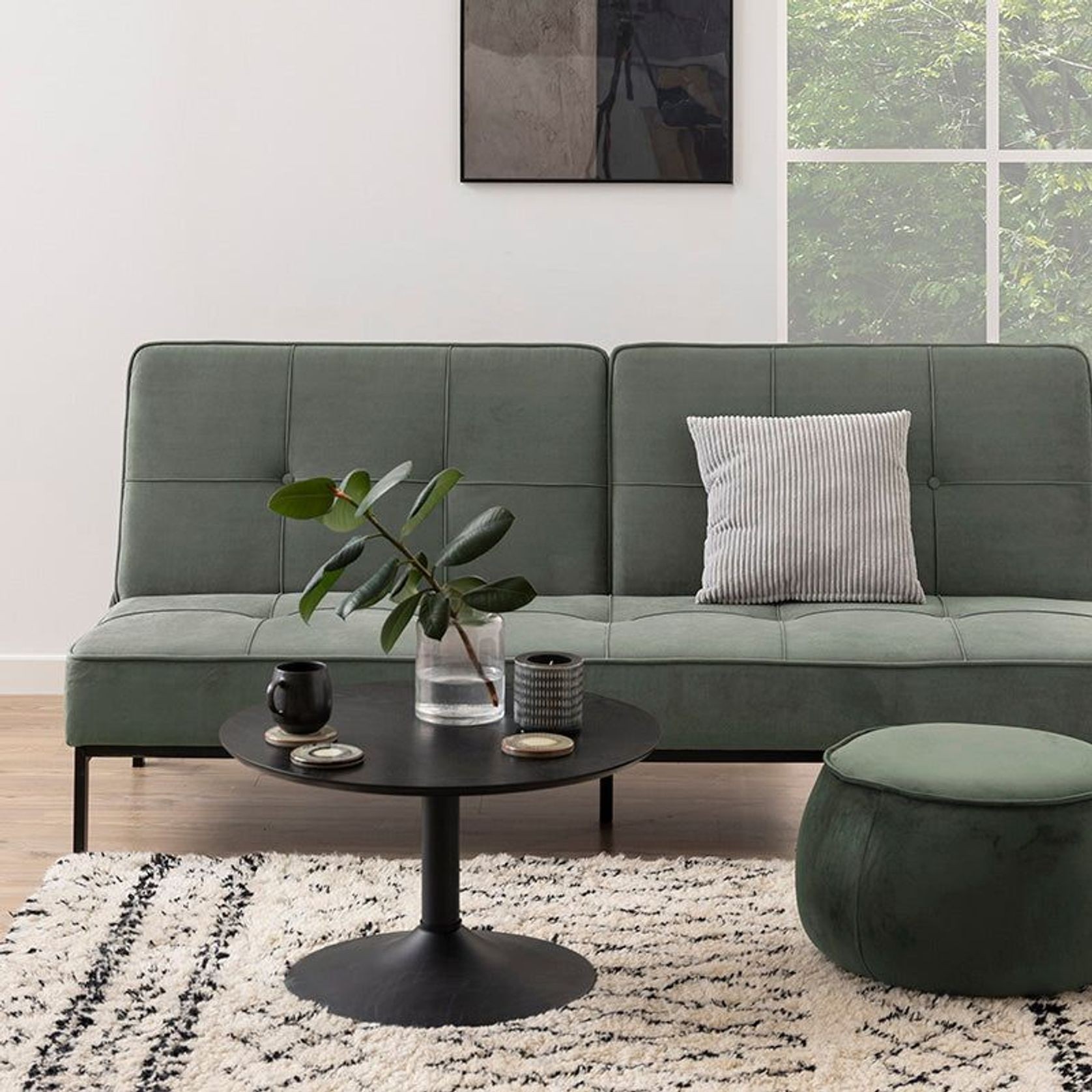 TITAN Round Coffee Table 70cm - Black gallery detail image