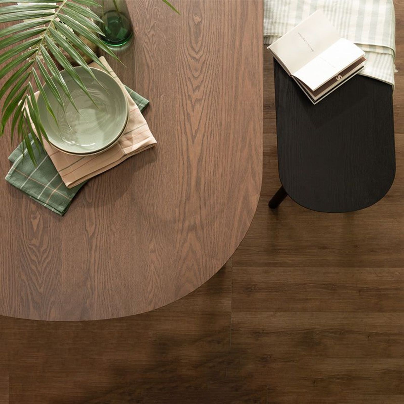 HAROLD Dining Table 160cm - Walnut & Black gallery detail image