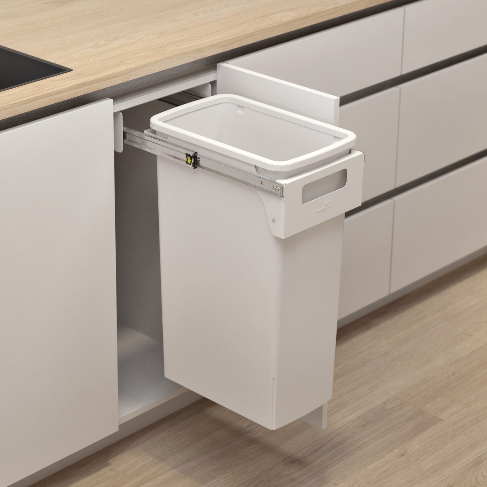 Hideaway Compact 1 x 40L Bucket | Handle Pull gallery detail image