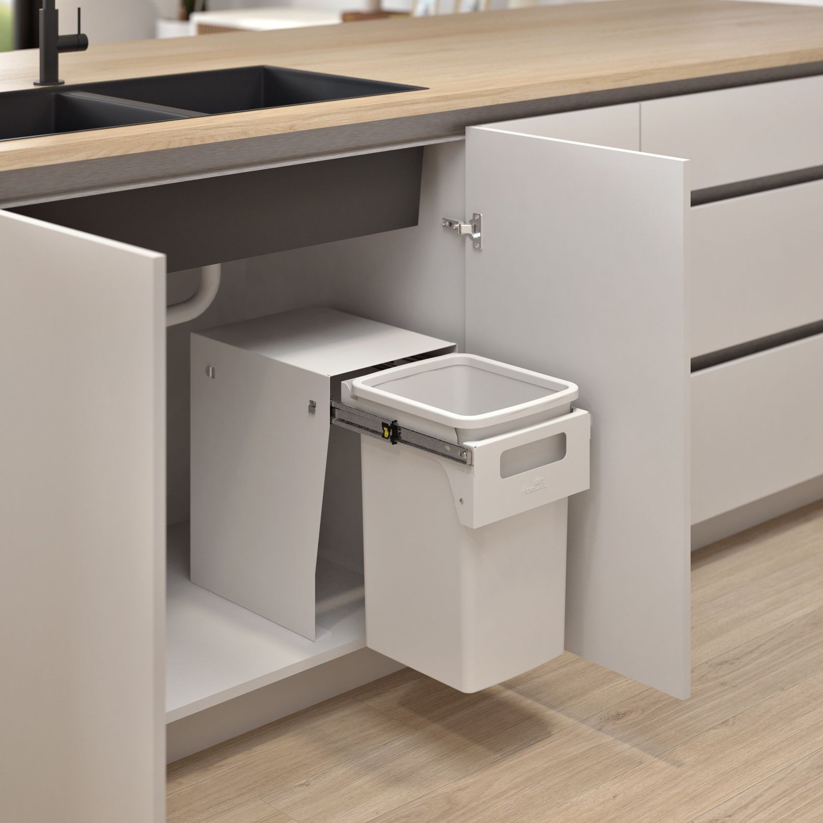 Compact Floor Mount 1 x 20L | Handle Pull | White gallery detail image
