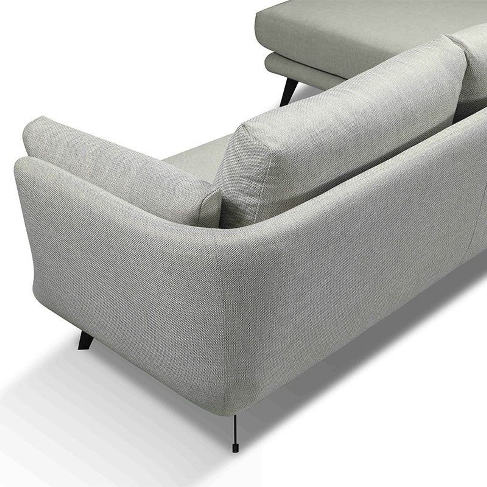 RANNI 3 Seater Sofa With Left Chaise - Warm Grey gallery detail image