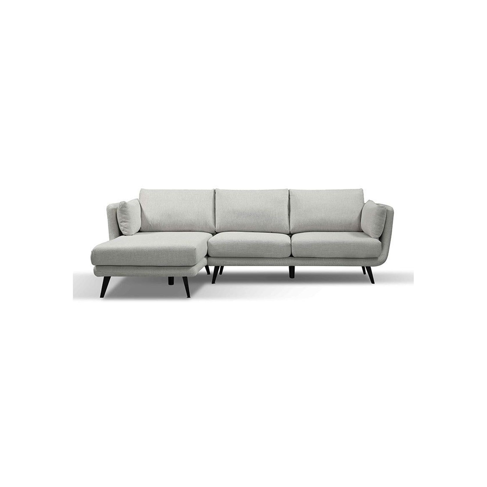 RANNI 3 Seater Sofa With Left Chaise - Warm Grey gallery detail image