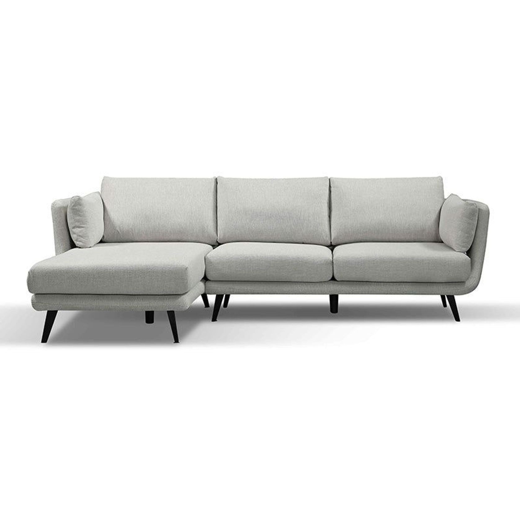 RANNI 3 Seater Sofa With Left Chaise - Warm Grey gallery detail image
