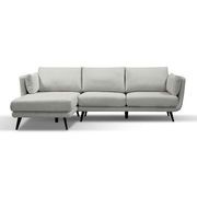 RANNI 3 Seater Sofa With Left Chaise - Warm Grey gallery detail image