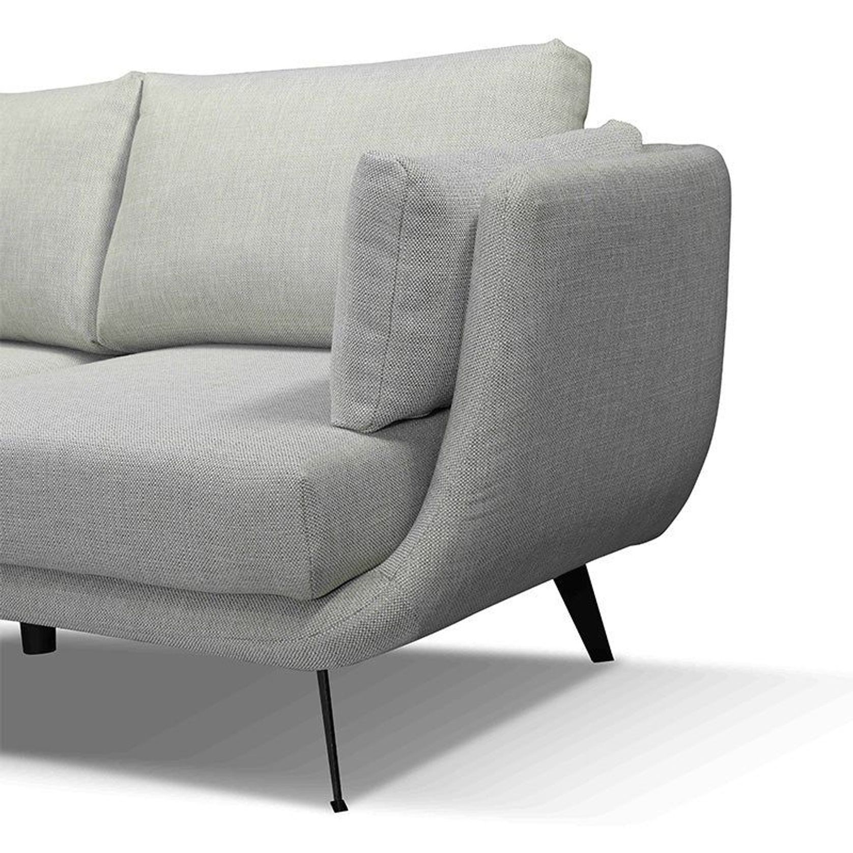 RANNI 3 Seater Sofa With Left Chaise - Warm Grey gallery detail image