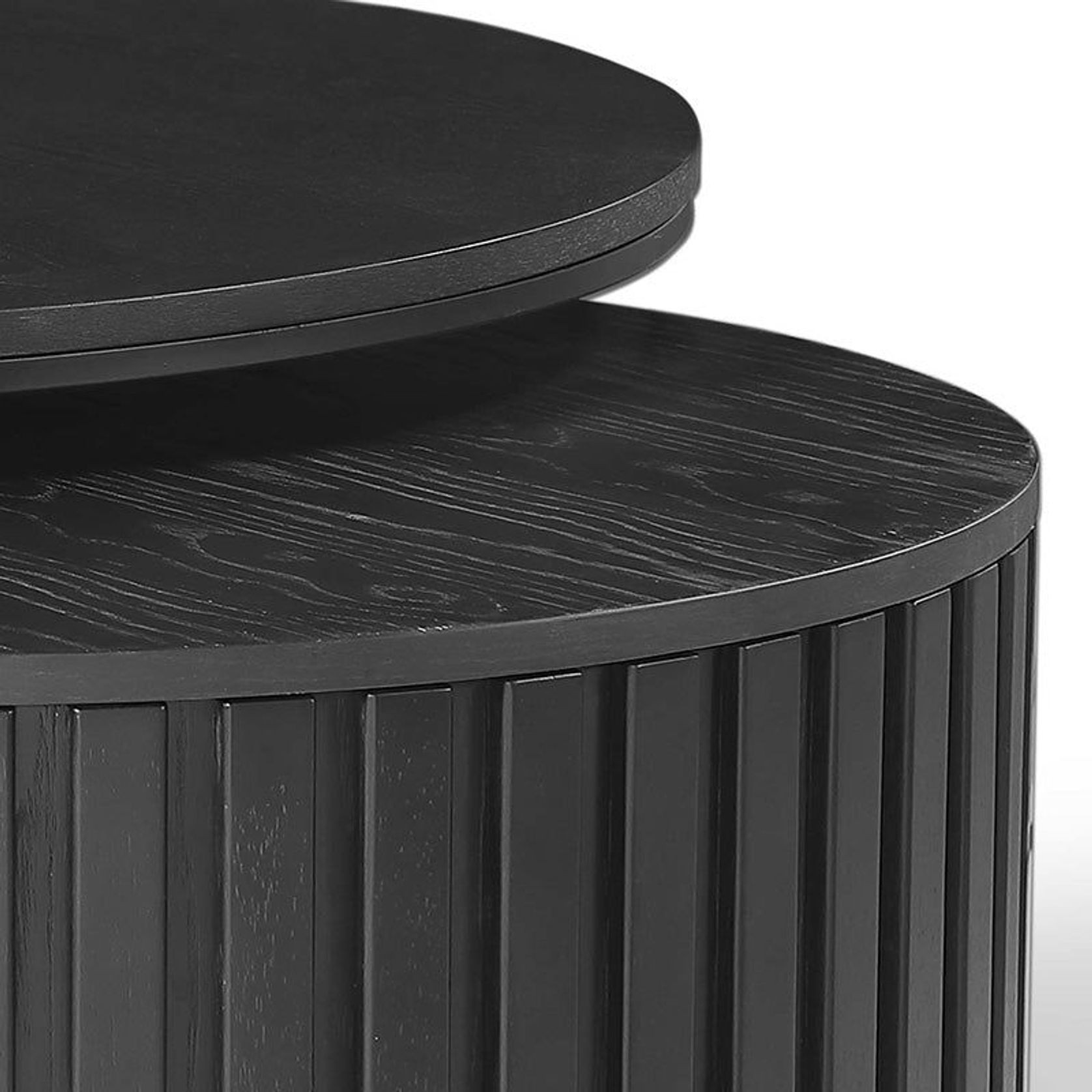 PIPER Nest of 2 Round Coffee Table 65/80cm - Black gallery detail image