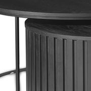 PIPER Nest of 2 Round Coffee Table 65/80cm - Black gallery detail image