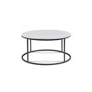 BRANDI Nest of 2 Tables 75/90cm - White Ceramic Marble gallery detail image