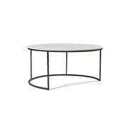 BRANDI Nest of 2 Tables 75/90cm - White Ceramic Marble gallery detail image