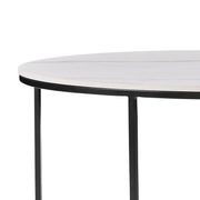 BRANDI Nest of 2 Tables 75/90cm - White Ceramic Marble gallery detail image