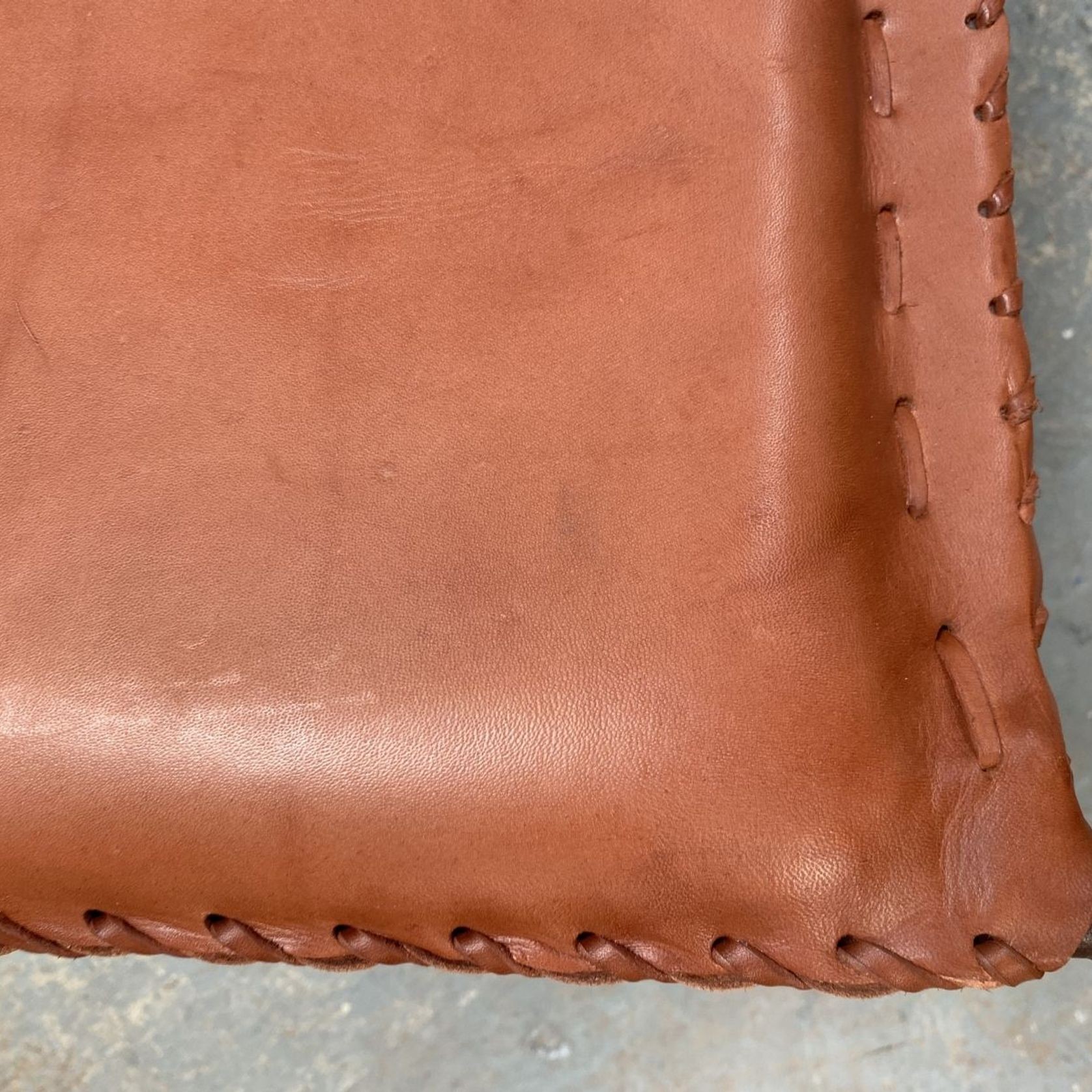 Banco Tan Leather & Iron Luggage Rack gallery detail image