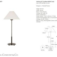 J Randall Powers Hackney 24 Cordless Buffet Lamp gallery detail image