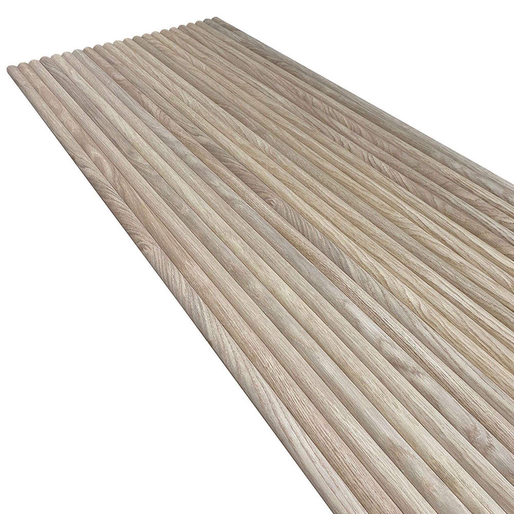 WOODFLEX Flexible Wooden Slat Wall Panel - Oak Veneer - 3000mm x 600mm - Half Round gallery detail image