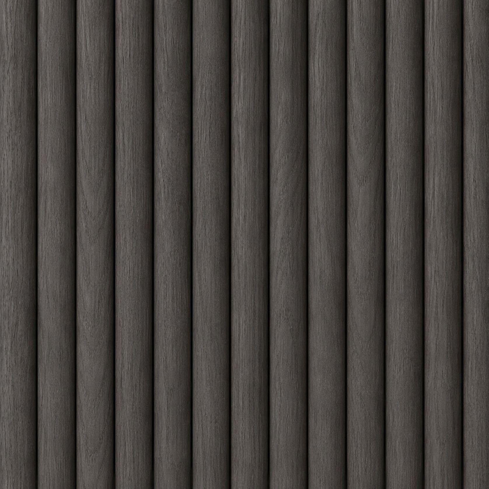 WOODFLEX Flexible Wooden Slat Wall Panel - Black Oak - 2700mm x 600mm - Half Round 37mm gallery detail image