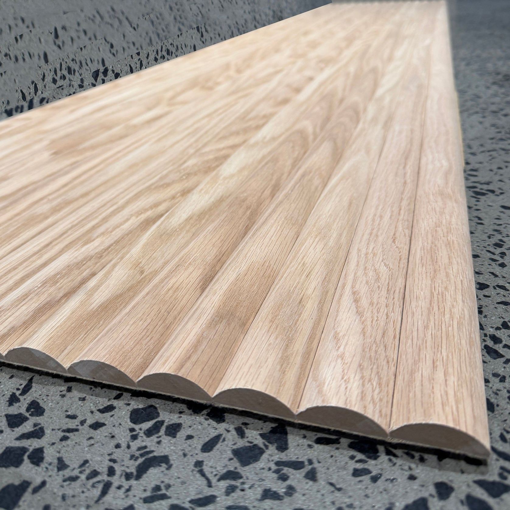 WOODFLEX Flexible Wooden Slat Wall Panel - Oak Veneer - 2700mm x 600mm - Half Round 37mm gallery detail image
