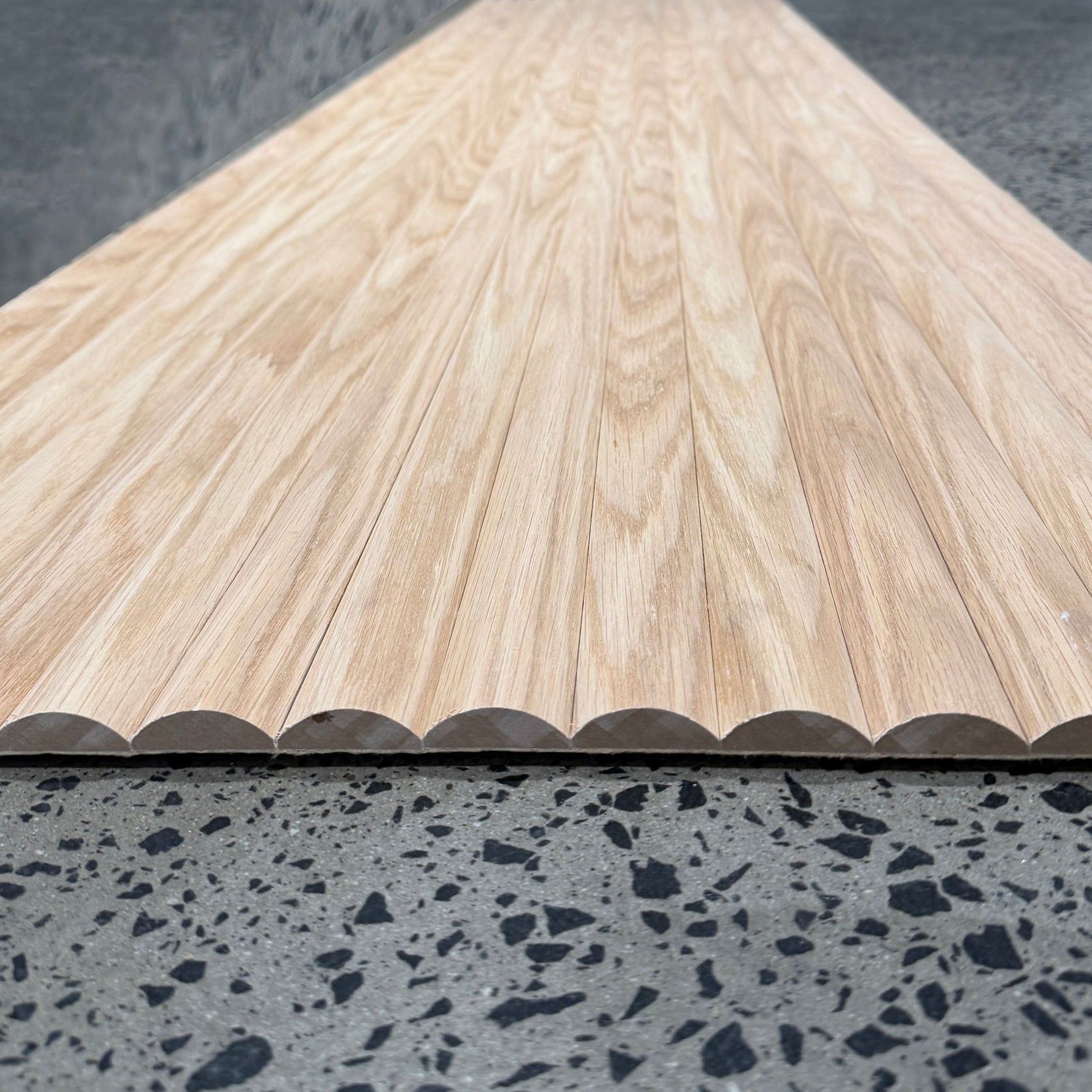 WOODFLEX Flexible Wooden Slat Wall Panel - Oak Veneer - 2700mm x 600mm - Half Round 37mm gallery detail image