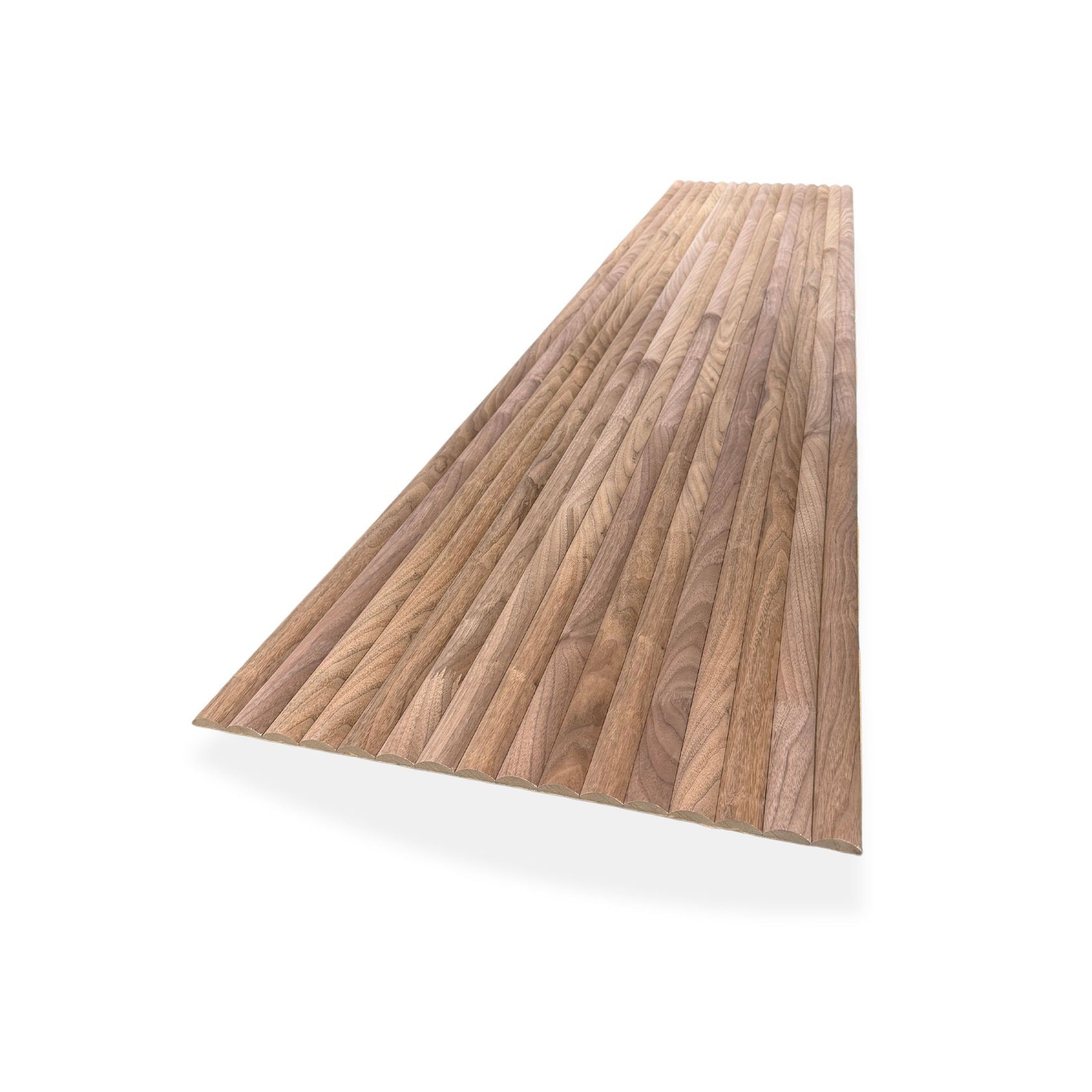 WOODFLEX Flexible Wooden Slat Wall Panel - Walnut Veneer - 2700mm x 600mm - Half Round 37mm gallery detail image